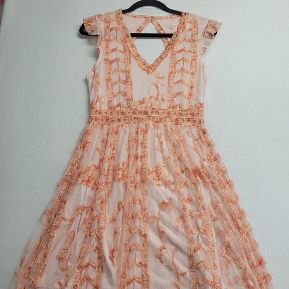 Altar’d State Long Maxi Dress JUJU Melon Multi Style Size Medium Lace Boho Fairy - Picture 1 of 16